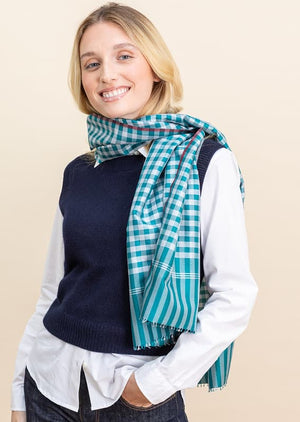 Foulard Krama en soie vert