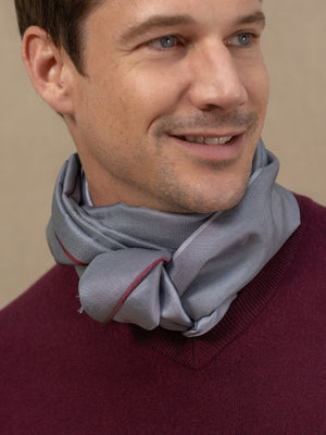 Foulard Mini Pointillé en soie gris homme