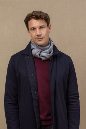 Foulard Mini Pointillé en soie gris homme