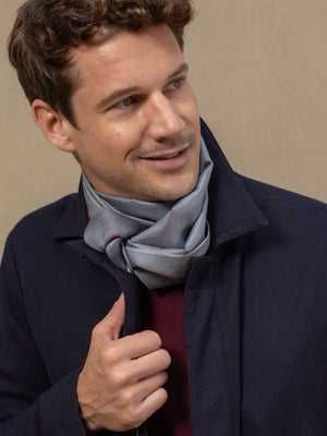 Foulard Mini Pointillé en soie gris homme