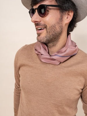 Foulard Paul en soie corail