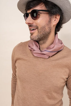 Foulard Paul en soie corail