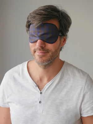 Masque de nuit en soie krama choco homme
