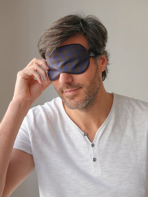 Masque de nuit en soie krama choco homme