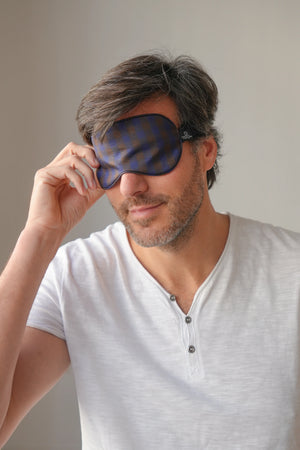 Masque de nuit en soie krama choco homme