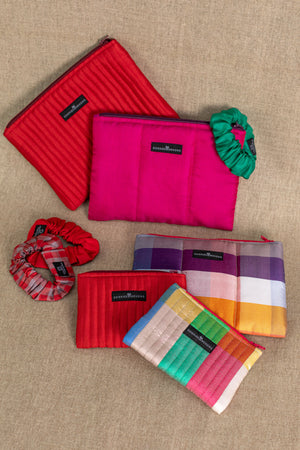 Mini pochette en soie nuancier multico