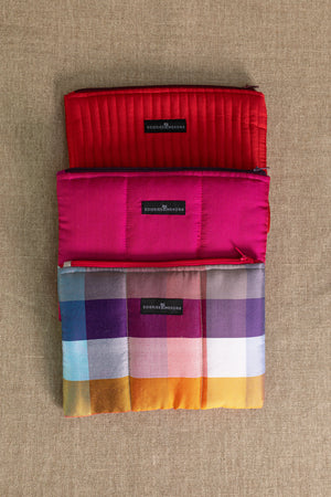 Pochette Doudoune en soie nuancier multico