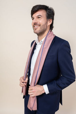 Foulard Paul en soie corail