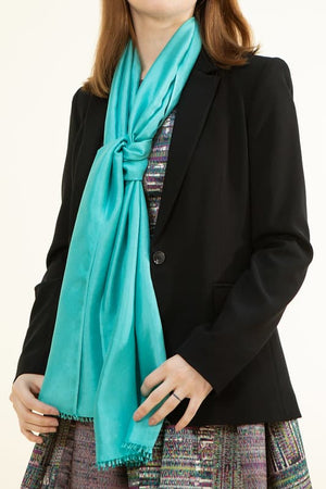 Petit foulard Uni en soie vert doux