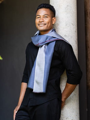 Petit foulard Bicolore en soie orage
