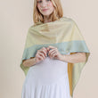 Load image into Gallery viewer, Petit foulard bicolore en soie céladon femme
