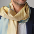Charger l'image dans la galerie, Petit foulard Bicolore en soie céladon homme
