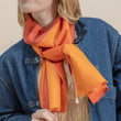 Charger l'image dans la galerie, Petit foulard Bicolore en soie rouge orangé femme
