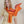 Petit foulard Bicolore en soie rouge orangé femme