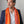 Petit foulard Bicolore en soie rouge orangé homme