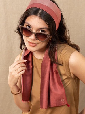 Foulard en soie Bicolore sienne