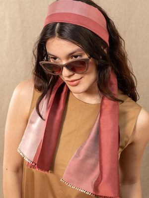 Foulard en soie bico sienne fem