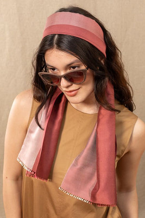 Foulard en soie bico sienne fem