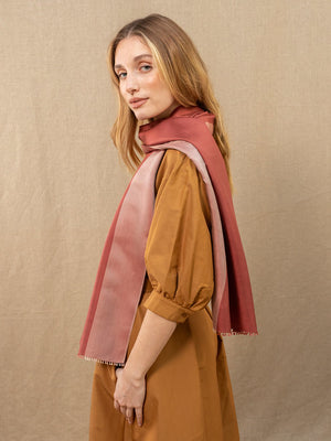 Foulard en soie bico sienne fem