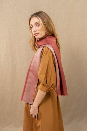 Foulard en soie bico sienne fem