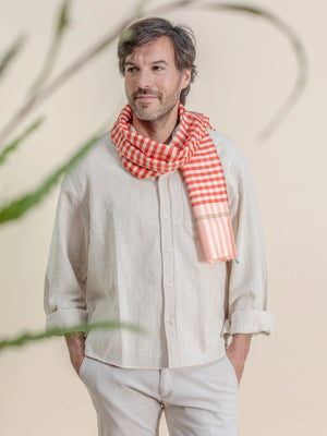 Petit foulard Krama en soie melon homme