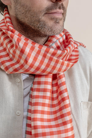 Petit foulard Krama en soie melon homme