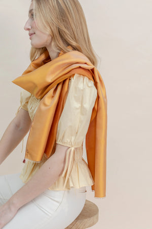 Petit foulard Twin en soie miel femme