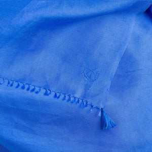 Petit foulard Uni en soie bleu
