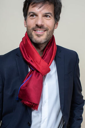 Petit foulard Bicolore en soie burgundy