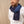 Foulard en soie bicolore marine intense hom