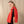 Foulard en soie bicolore vermillon