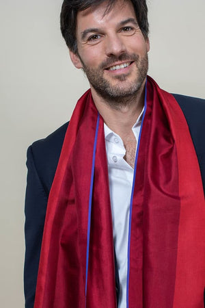 Petit foulard Bicolore en soie burgundy