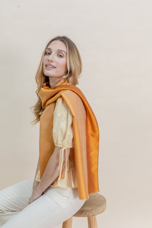 Petit foulard Twin en soie miel