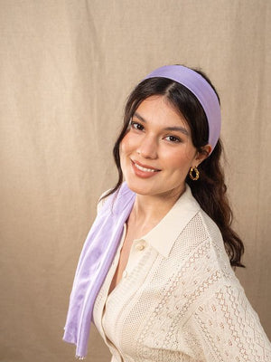 Foulard en soie unie lavande 