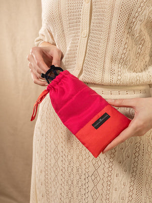 Pochette etui en soie bico fushia