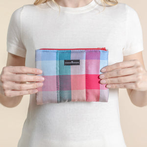 Pochette Doudoune en soie nuancier multico