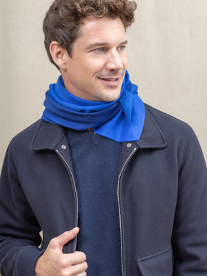Triangle Harmonie bleu klein en soie cachemire homme