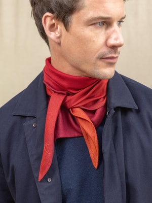 Triangle Harmonie bordeaux en soie cachemire homme