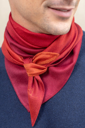 Triangle Harmonie bordeaux en soie cachemire homme
