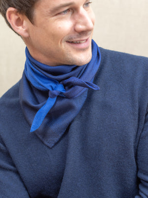 Triangle Harmonie marine en soie cachemire homme