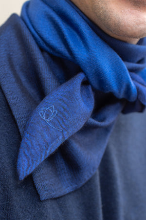 Triangle Harmonie marine en soie cachemire homme