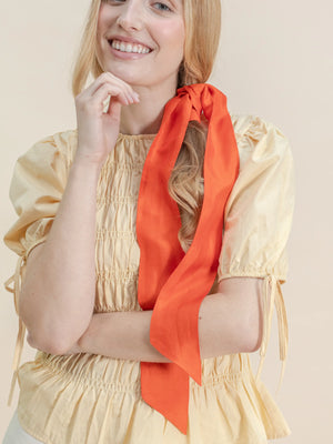 Twilly en soie orange femme