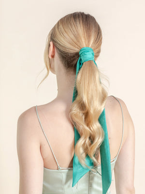 Twilly en soie vert tonic femme