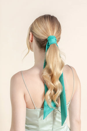 Twilly en soie vert tonic femme