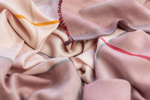 Echarpe Bicolore en soie laine nude et rose