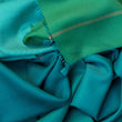 Charger l'image dans la galerie, Echarpe Colorblock Emeraude en soie laine femme
