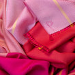 Load image into Gallery viewer, Echarpe Colorblock Rose en soie laine femme

