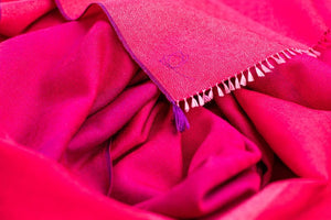 Echarpe Dégradée en soie laine fushia