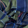 Load image into Gallery viewer, Zoom Echarpe University vert kaki en soie laine femme
