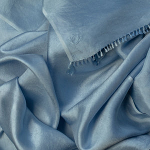 Petit foulard Uni en soie ciel femme